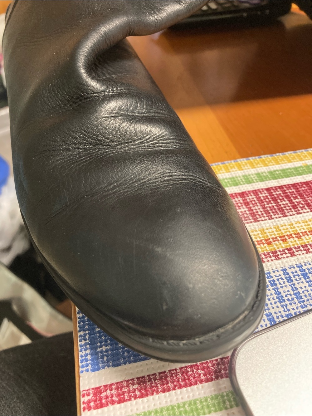 Sam Edelman Black Leather Penny Riding Boot Size 7.5 - Picture 5 of 14